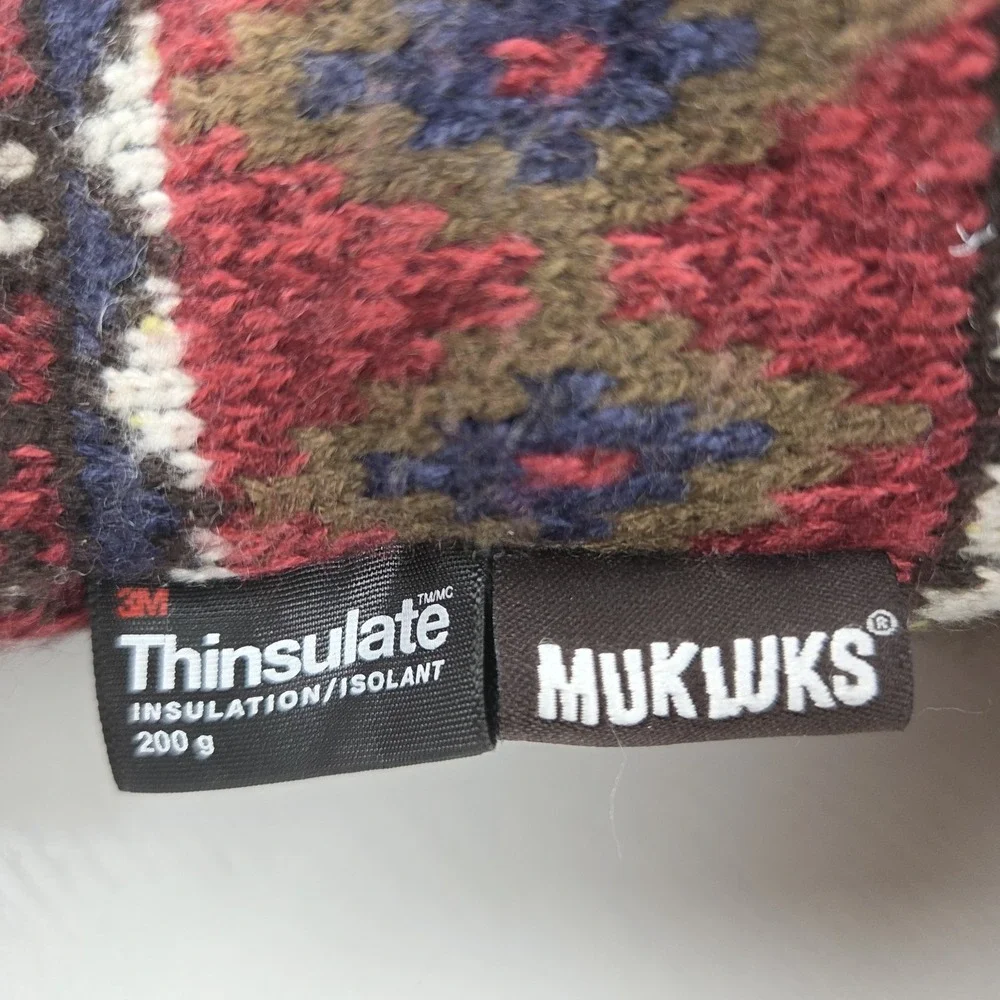 Muk‎ Luks Brown Aztec Knit Insulated Winter Boots 200g Thinsulate Women's Size 7